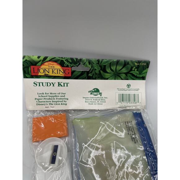 Vintage Disney The Lion King Study Kit Pencil Case Pencil Eraser Sharpener Ruler - Picture 7 of 7